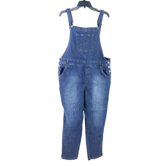 Angels Signature Overalls Women's Size Large Stretch Cropped - Picture 1 of 8